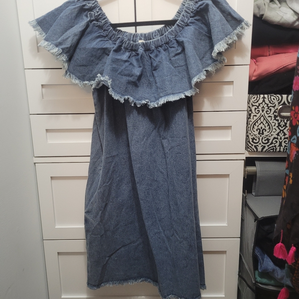 Umgee Blue Off-Shoulder Dress